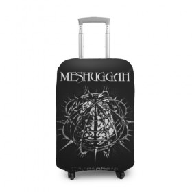 Чехол для чемодана 3D с принтом Meshuggah в Петрозаводске, 86% полиэфир, 14% спандекс | двустороннее нанесение принта, прорези для ручек и колес | djent | jens kidman | meshuggah | metal | грув метал | группы | метал | мешуга | музыка | рок