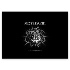Поздравительная открытка с принтом Meshuggah в Петрозаводске, 100% бумага | плотность бумаги 280 г/м2, матовая, на обратной стороне линовка и место для марки
 | Тематика изображения на принте: djent | jens kidman | meshuggah | metal | грув метал | группы | метал | мешуга | музыка | рок