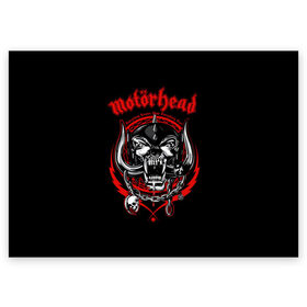 Поздравительная открытка с принтом Motorhead в Петрозаводске, 100% бумага | плотность бумаги 280 г/м2, матовая, на обратной стороне линовка и место для марки
 | Тематика изображения на принте: motorhead | группы | лемми килмистер | метал | музыка | рок | хард рок | хеви метал