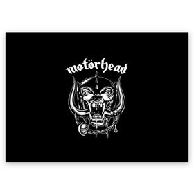 Поздравительная открытка с принтом Motorhead в Петрозаводске, 100% бумага | плотность бумаги 280 г/м2, матовая, на обратной стороне линовка и место для марки
 | Тематика изображения на принте: motorhead | группы | лемми килмистер | метал | музыка | рок | хард рок | хеви метал