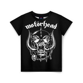 Детская футболка 3D с принтом Motorhead в Петрозаводске, 100% гипоаллергенный полиэфир | прямой крой, круглый вырез горловины, длина до линии бедер, чуть спущенное плечо, ткань немного тянется | Тематика изображения на принте: motorhead | группы | лемми килмистер | метал | музыка | рок | хард рок | хеви метал
