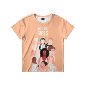 Детская футболка 3D с принтом Вперед, девчонки в Петрозаводске, 100% гипоаллергенный полиэфир | прямой крой, круглый вырез горловины, длина до линии бедер, чуть спущенное плечо, ткань немного тянется | 8 марта | feminism | girl power | like a girl | venus | весна | женщины | международный женский день | подарок | феминизм