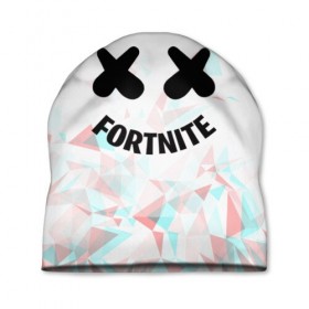 Шапка 3D с принтом FORTNITE x MARSHMELLO в Петрозаводске, 100% полиэстер | универсальный размер, печать по всей поверхности изделия | 2019 | dj | fortnite | game | glitch | marshmello | usa | америка | глитч | игра | клубная музыка | маршмелло | музыка | музыкант | ф | фортнайт