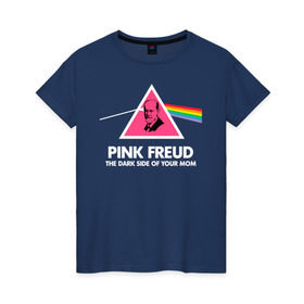 Женская футболка хлопок с принтом Pink Freud в Петрозаводске, 100% хлопок | прямой крой, круглый вырез горловины, длина до линии бедер, слегка спущенное плечо | pink freud | sigmund freud | зигмунд фрейд | фрейд