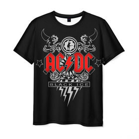 Мужская футболка 3D с принтом AC/DC в Петрозаводске, 100% полиэфир | прямой крой, круглый вырез горловины, длина до линии бедер | ac dc | acdc | группы | метал | музыка | рок | хард рок | эйси диси | эйсидиси