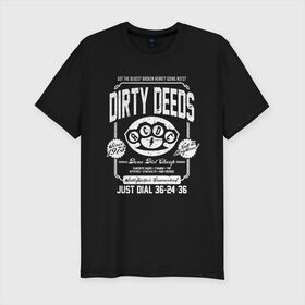 Мужская футболка премиум с принтом AC/DC в Петрозаводске, 92% хлопок, 8% лайкра | приталенный силуэт, круглый вырез ворота, длина до линии бедра, короткий рукав | ac dc | acdc | группы | метал | музыка | рок | хард рок | эйси диси | эйсидиси