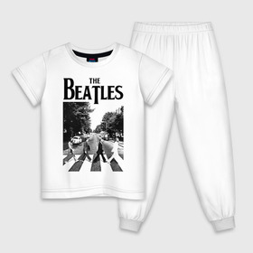 Детская пижама хлопок с принтом The Beatles в Петрозаводске, 100% хлопок |  брюки и футболка прямого кроя, без карманов, на брюках мягкая резинка на поясе и по низу штанин
 | beatles | the beatles | битлз | битлс | битлы | группы | джон леннон | джордж харрисон | легенды | музыка | пол маккартни | ринго старр | рок