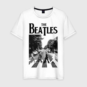 Мужская футболка хлопок с принтом The Beatles в Петрозаводске, 100% хлопок | прямой крой, круглый вырез горловины, длина до линии бедер, слегка спущенное плечо. | beatles | the beatles | битлз | битлс | битлы | группы | джон леннон | джордж харрисон | легенды | музыка | пол маккартни | ринго старр | рок