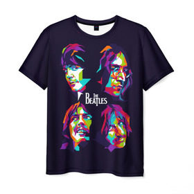Мужская футболка 3D с принтом The Beatles в Петрозаводске, 100% полиэфир | прямой крой, круглый вырез горловины, длина до линии бедер | beatles | the beatles | битлз | битлс | битлы | группы | джон леннон | джордж харрисон | легенды | музыка | пол маккартни | ринго старр | рок