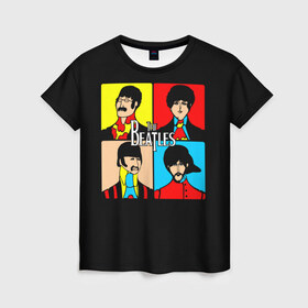 Женская футболка 3D с принтом The Beatles в Петрозаводске, 100% полиэфир ( синтетическое хлопкоподобное полотно) | прямой крой, круглый вырез горловины, длина до линии бедер | beatles | the beatles | битлз | битлс | битлы | группы | джон леннон | джордж харрисон | легенды | музыка | пол маккартни | ринго старр | рок