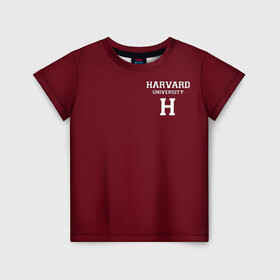 Детская футболка 3D с принтом Harvard University в Петрозаводске, 100% гипоаллергенный полиэфир | прямой крой, круглый вырез горловины, длина до линии бедер, чуть спущенное плечо, ткань немного тянется | harvard university | usa | америка | вуз | гарвард | колледж | образование | студенты | сша | университет | школа
