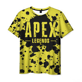 Мужская футболка 3D с принтом Apex Legends в Петрозаводске, 100% полиэфир | прямой крой, круглый вырез горловины, длина до линии бедер | battle | royale | апекс | битва | боевой | королевская | легендс | лутбокс | оружие | робот | спектры | титан | шутер