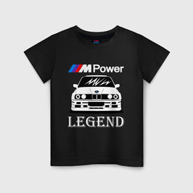 Детская футболка хлопок с принтом BMW Power LEGEND в Петрозаводске, 100% хлопок | круглый вырез горловины, полуприлегающий силуэт, длина до линии бедер | bmw | legend | motorsport | power | авто | автомобиль | бмв | бумер | бэха | крутая | легенда | машина | немецкое | тачка