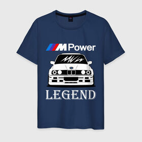 Мужская футболка хлопок с принтом BMW Power LEGEND в Петрозаводске, 100% хлопок | прямой крой, круглый вырез горловины, длина до линии бедер, слегка спущенное плечо. | bmw | legend | motorsport | power | авто | автомобиль | бмв | бумер | бэха | крутая | легенда | машина | немецкое | тачка