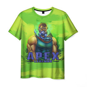 Мужская футболка 3D с принтом Apex Legends в Петрозаводске, 100% полиэфир | прямой крой, круглый вырез горловины, длина до линии бедер | battle | royale | апекс | битва | боевой | королевская | легендс | лутбокс | оружие | робот | спектры | титан | шутер