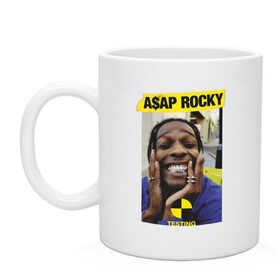 Кружка с принтом A$AP ROCKY в Петрозаводске, керамика | объем — 330 мл, диаметр — 80 мм. Принт наносится на бока кружки, можно сделать два разных изображения | Тематика изображения на принте: aap | asap | mob | rap | rocky | testing | асап | банда | моб | раким | реп | роки | рэп | рэпер | тестинг | эйсап | эсап