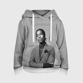 Детская толстовка 3D с принтом A$AP ROCKY в Петрозаводске, 100% полиэстер | двухслойный капюшон со шнурком для регулировки, мягкие манжеты на рукавах и по низу толстовки, спереди карман-кенгуру с мягким внутренним слоем | aap | asap | mob | rap | rocky | testing | альбом | американский | асап | банда | моб | раким | реп | роки | рэп | рэпер | тестинг | эйсап | эсап