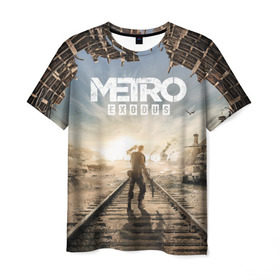 Мужская футболка 3D с принтом Метро Исход в Петрозаводске, 100% полиэфир | прямой крой, круглый вырез горловины, длина до линии бедер | exodus | metro | stalker | артем | исход | метро | сталкер | эксодус