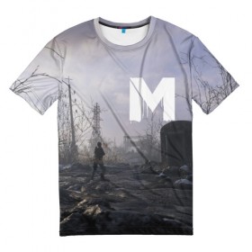 Мужская футболка 3D с принтом M в Петрозаводске, 100% полиэфир | прямой крой, круглый вырез горловины, длина до линии бедер | exodus | metro | stalker | артем | исход | метро | сталкер | эксодус