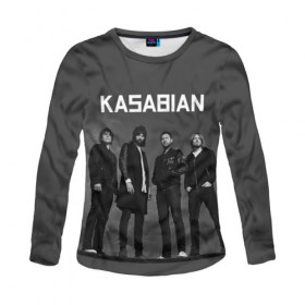 Женский лонгслив 3D с принтом Kasabian в Петрозаводске, 100% полиэстер | длинные рукава, круглый вырез горловины, полуприлегающий силуэт | kasabian | группы | касабиан | касейбиан | крис эдвардс | музыка | рок | рок группы | серджио пиццорно | том мейган