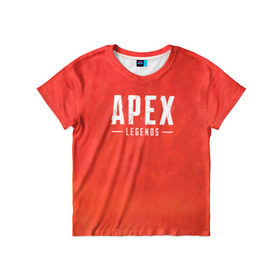 Детская футболка 3D с принтом APEX LEGENDS в Петрозаводске, 100% гипоаллергенный полиэфир | прямой крой, круглый вырез горловины, длина до линии бедер, чуть спущенное плечо, ткань немного тянется | 