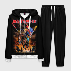 Мужской костюм 3D с принтом Iron Maiden в Петрозаводске, 100% полиэстер | Манжеты и пояс оформлены тканевой резинкой, двухслойный капюшон со шнурком для регулировки, карманы спереди | heavy metal | iron maiden | metal | айрон мейден | группы | метал | музыка | рок | хеви метал
