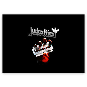 Поздравительная открытка с принтом Judas Priest в Петрозаводске, 100% бумага | плотность бумаги 280 г/м2, матовая, на обратной стороне линовка и место для марки
 | Тематика изображения на принте: judas priest | metal | rock | группы | метал | музыка | рок | хард рок | хэви метал