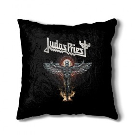 Подушка 3D с принтом Judas Priest в Петрозаводске, наволочка – 100% полиэстер, наполнитель – холлофайбер (легкий наполнитель, не вызывает аллергию). | состоит из подушки и наволочки. Наволочка на молнии, легко снимается для стирки | judas priest | metal | rock | группы | метал | музыка | рок | хард рок | хэви метал