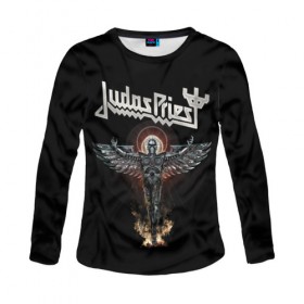 Женский лонгслив 3D с принтом Judas Priest в Петрозаводске, 100% полиэстер | длинные рукава, круглый вырез горловины, полуприлегающий силуэт | judas priest | metal | rock | группы | метал | музыка | рок | хард рок | хэви метал
