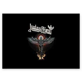 Поздравительная открытка с принтом Judas Priest в Петрозаводске, 100% бумага | плотность бумаги 280 г/м2, матовая, на обратной стороне линовка и место для марки
 | Тематика изображения на принте: judas priest | metal | rock | группы | метал | музыка | рок | хард рок | хэви метал