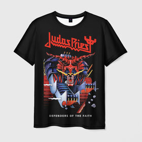 Мужская футболка 3D с принтом Judas Priest в Петрозаводске, 100% полиэфир | прямой крой, круглый вырез горловины, длина до линии бедер | judas priest | metal | rock | группы | метал | музыка | рок | хард рок | хэви метал