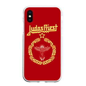 Чехол для iPhone XS Max матовый с принтом Judas Priest в Петрозаводске, Силикон | Область печати: задняя сторона чехла, без боковых панелей | judas priest | metal | rock | группы | метал | музыка | рок | хард рок | хэви метал