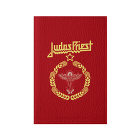 Обложка для паспорта матовая кожа с принтом Judas Priest в Петрозаводске, натуральная матовая кожа | размер 19,3 х 13,7 см; прозрачные пластиковые крепления | judas priest | metal | rock | группы | метал | музыка | рок | хард рок | хэви метал