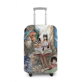 Чехол для чемодана 3D с принтом One Piece в Петрозаводске, 86% полиэфир, 14% спандекс | двустороннее нанесение принта, прорези для ручек и колес | 