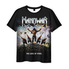 Мужская футболка 3D с принтом Manowar в Петрозаводске, 100% полиэфир | прямой крой, круглый вырез горловины, длина до линии бедер | heavy metal | manowar | power metal | группы | метал | музыка | пауэр метал | рок | хеви метал