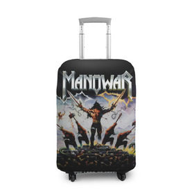 Чехол для чемодана 3D с принтом Manowar в Петрозаводске, 86% полиэфир, 14% спандекс | двустороннее нанесение принта, прорези для ручек и колес | heavy metal | manowar | power metal | группы | метал | музыка | пауэр метал | рок | хеви метал