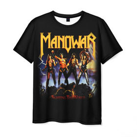 Мужская футболка 3D с принтом Manowar в Петрозаводске, 100% полиэфир | прямой крой, круглый вырез горловины, длина до линии бедер | heavy metal | manowar | power metal | группы | метал | музыка | пауэр метал | рок | хеви метал