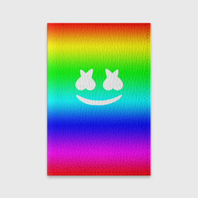 Обложка для паспорта матовая кожа с принтом Marshmello COLORS в Петрозаводске, натуральная матовая кожа | размер 19,3 х 13,7 см; прозрачные пластиковые крепления | Тематика изображения на принте: christopher comstock | dj | marshmello | music | диджей | клубная музыка | клубняк | крис комсток | логотип | маршмэллоу | музыка