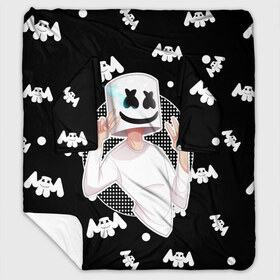 Плед с рукавами с принтом Marshmello в Петрозаводске, 100% полиэстер | Закругленные углы, все края обработаны. Ткань не мнется и не растягивается. Размер 170*145 | alone | beautiful now | disc | dj | jockey | marshmallow | американский | диджей | дискотека | маршмэллоу | продюсер