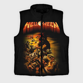 Мужской жилет утепленный 3D с принтом Helloween в Петрозаводске,  |  | heavy metal | helloween | metal | группа | метал | музыка | пауэр метал | рок | хэви метал