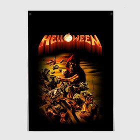 Постер с принтом Helloween в Петрозаводске, 100% бумага
 | бумага, плотность 150 мг. Матовая, но за счет высокого коэффициента гладкости имеет небольшой блеск и дает на свету блики, но в отличии от глянцевой бумаги не покрыта лаком | heavy metal | helloween | metal | группа | метал | музыка | пауэр метал | рок | хэви метал