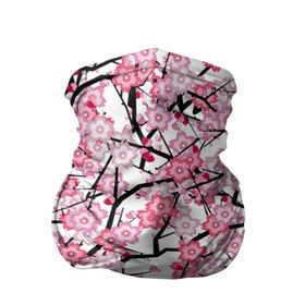Бандана-труба 3D с принтом Сакура в Петрозаводске, 100% полиэстер, ткань с особыми свойствами — Activecool | плотность 150‒180 г/м2; хорошо тянется, но сохраняет форму | Тематика изображения на принте: blossoms | cherry | flower | pink | sakura | spring | white | абстракция | белые | весна | ветки | вишня | графика | иллюстрация | картинка | лепестки | мода | молодежная | орнамент | природа | рисунок | розовые | сакура