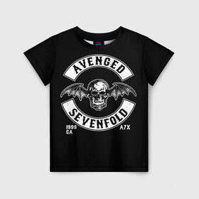 Детская футболка 3D с принтом Avenged Sevenfold в Петрозаводске, 100% гипоаллергенный полиэфир | прямой крой, круглый вырез горловины, длина до линии бедер, чуть спущенное плечо, ткань немного тянется | a7x | avenged sevenfold | heavy metal | metal | группы | метал | музыка | прогрессивный метал | рок | хард рок | хэви метал