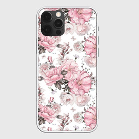 Чехол для iPhone 12 Pro Max с принтом Розовые розы в Петрозаводске, Силикон |  | bouquet | fashion | flora | flowers | illustra | nature | ornament | patterns | petals | pink | roses | style | youth | белый | букет | графика | иллюстрация | картинка | лепестки | мода | молодежная | орнамент | природа | рисунок | розовые | розы