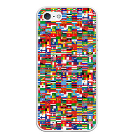 Чехол для iPhone 5/5S матовый с принтом ФЛАГИ в Петрозаводске, Силикон | Область печати: задняя сторона чехла, без боковых панелей | pattern | материки | мир | паттерн | страны | текстура | флаги | флаги мира | флажки