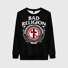 Женский свитшот 3D с принтом Bad Religion в Петрозаводске, 100% полиэстер с мягким внутренним слоем | круглый вырез горловины, мягкая резинка на манжетах и поясе, свободная посадка по фигуре | bad religion | hardcore | punk | группы | музыка | панк | панк рок | рок