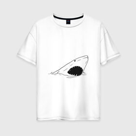 Женская футболка хлопок Oversize с принтом Акула бизнеса в Петрозаводске, 100% хлопок | свободный крой, круглый ворот, спущенный рукав, длина до линии бедер
 | акула | бизнес | бизнесмен | босс | вип | дизайн | директор | мода | море | новинка | подарок | рыба | стритвир | топ | тренд | шеф