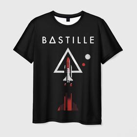 Мужская футболка 3D с принтом Bastille в Петрозаводске, 100% полиэфир | прямой крой, круглый вырез горловины, длина до линии бедер | Тематика изображения на принте: 