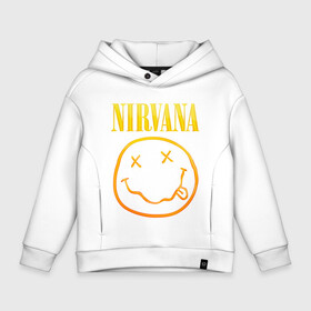 Детское худи Oversize хлопок с принтом NIRVANA в Петрозаводске, френч-терри — 70% хлопок, 30% полиэстер. Мягкий теплый начес внутри —100% хлопок | боковые карманы, эластичные манжеты и нижняя кромка, капюшон на магнитной кнопке | nirvana | альтернативный рок | гранж | группа | курт кобейн | логотип нирвана | музыка | нирвана | песни | рок