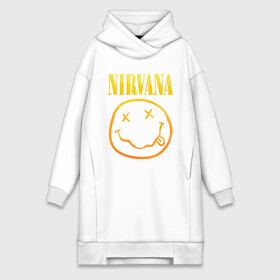 Платье-худи хлопок с принтом NIRVANA в Петрозаводске,  |  | nirvana | альтернативный рок | гранж | группа | курт кобейн | логотип нирвана | музыка | нирвана | песни | рок